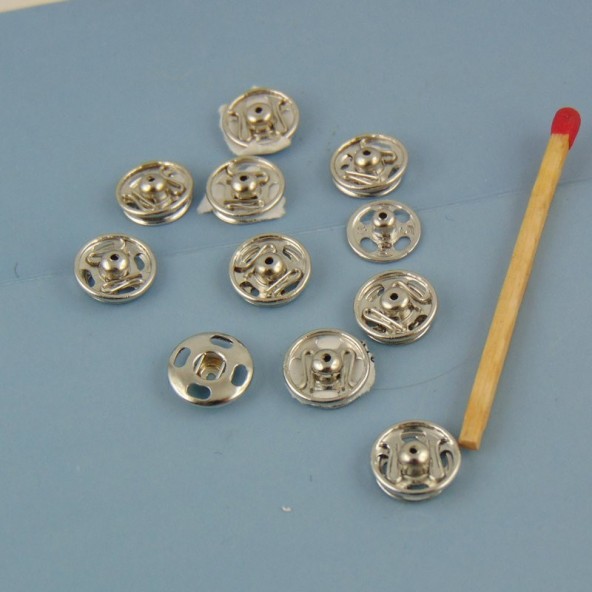 10 botones de presión dedal metal 5 mm. Composición: Metal - A.a.