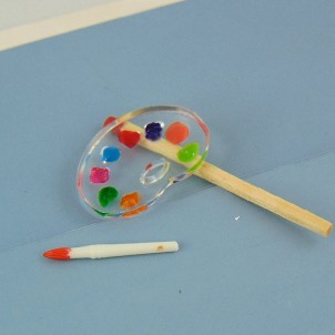 Miniatur-Maler-Palette 1/12 Puppenhaus