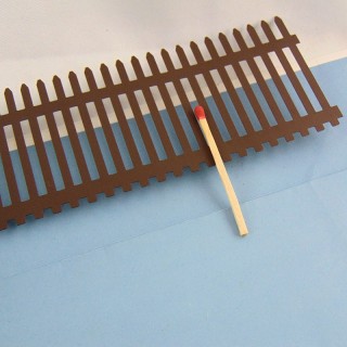 Miniature rusty picket fence for doll's house