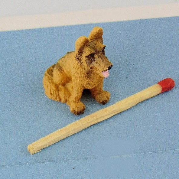 German Shepherd Dog 3 cm Doll House miniature.