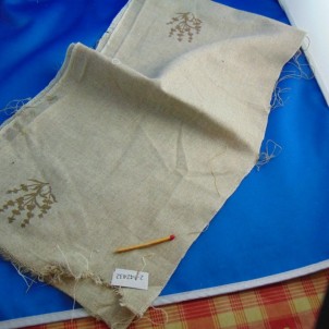 Large-width embroidered linen band 18 cm wide