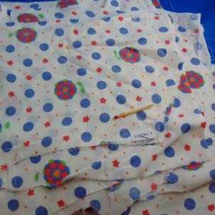 Cotton coupon printed late 60s 20x30cm