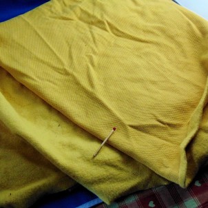 Coupon jean coton à rayures 40x60cm