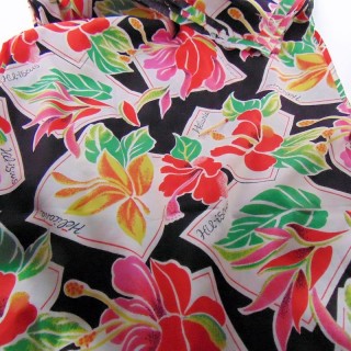 Tissu coton de Tahiti à fleurs 90 cm de large