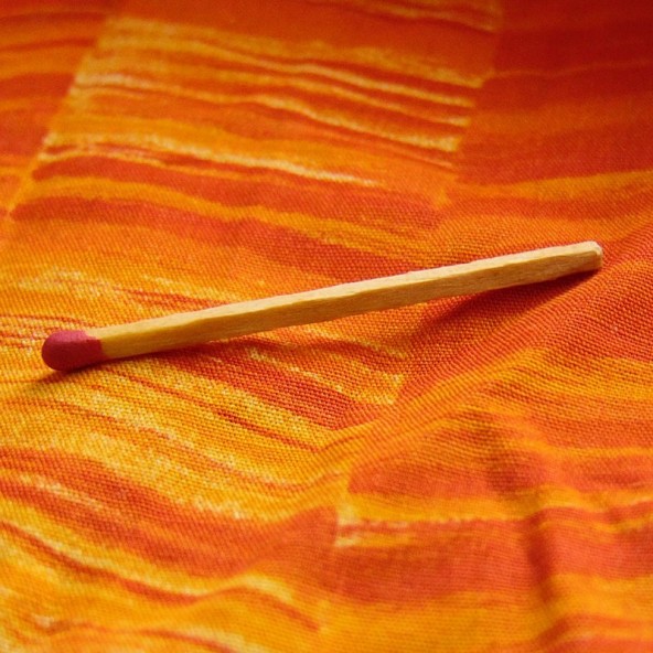 Cupón a rayas de algodón naranja 35 x30cm