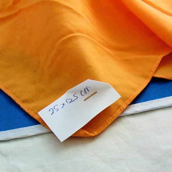 Coupon de coton léger orange 20 x 25cm