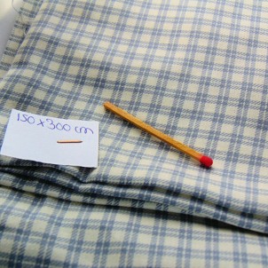 Old cotton fabric with plaid 150 cm wide