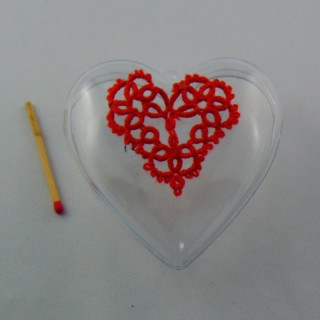 Clear heart to fill in plastic 8 cm