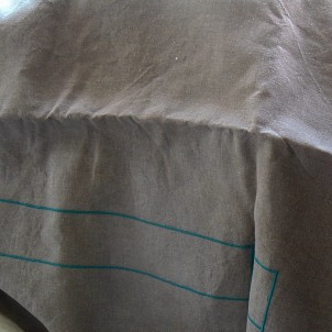 Old new linen tablecloth embroidered 154 x 248 cm