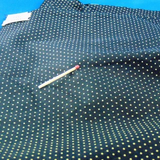 Cotton fabric with yellow and black polka dots by 50 centimetres in 140 cm
