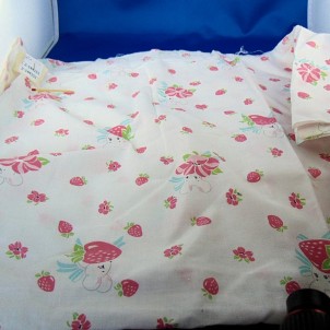 Strawberry printed cotton fabric by 50 centimetres in 65 cm