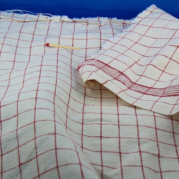 Tissu coton à carreaux torchon épais largeur 55 cm