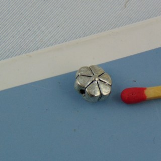 10 flores perla metal 7 mm.