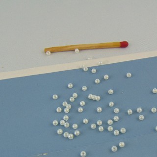 Perles nacrées rondes blanches 2,5 mm 10g .